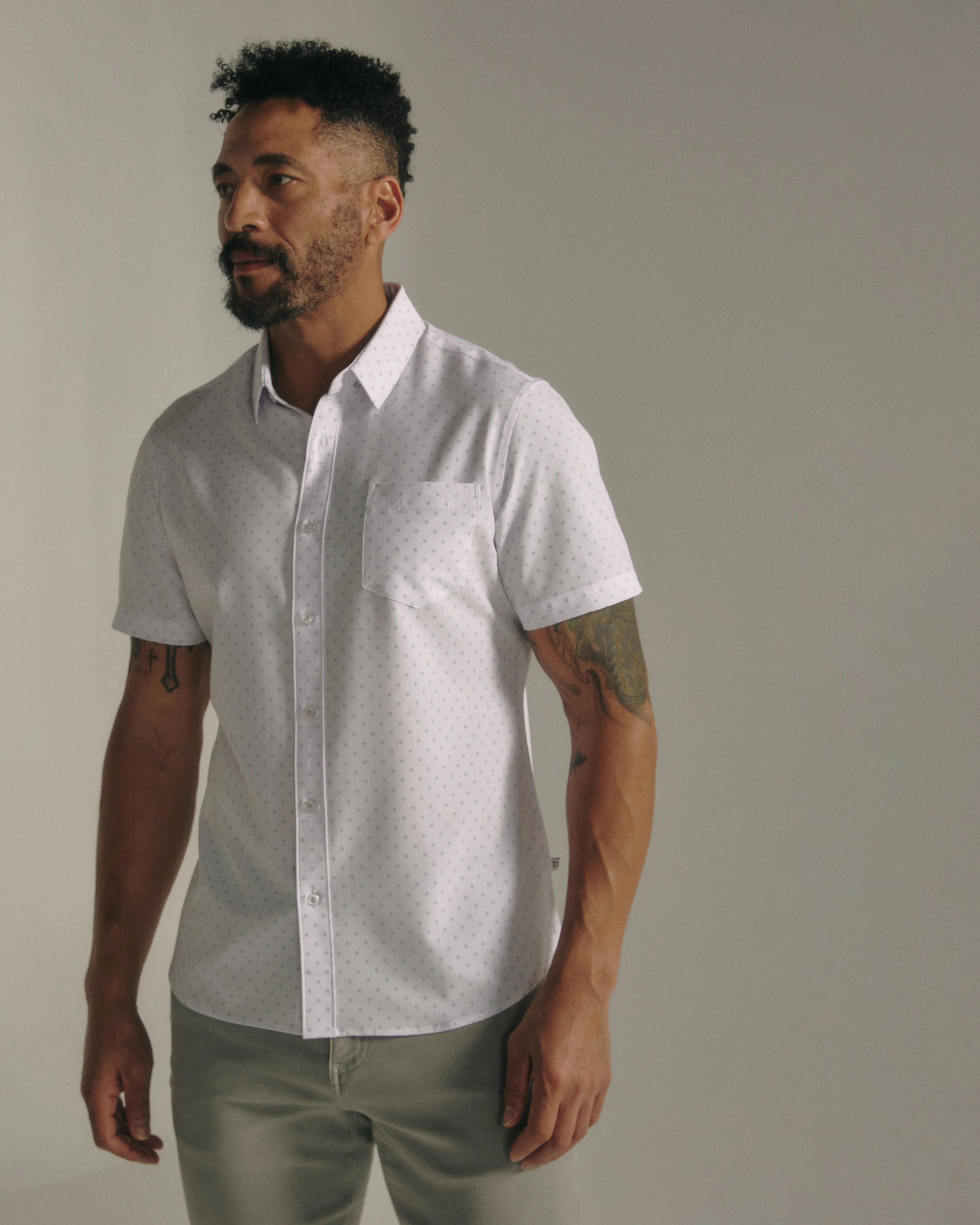 7 Diamonds Gareth 4-Way Stretch Print Pattern SS Shirt