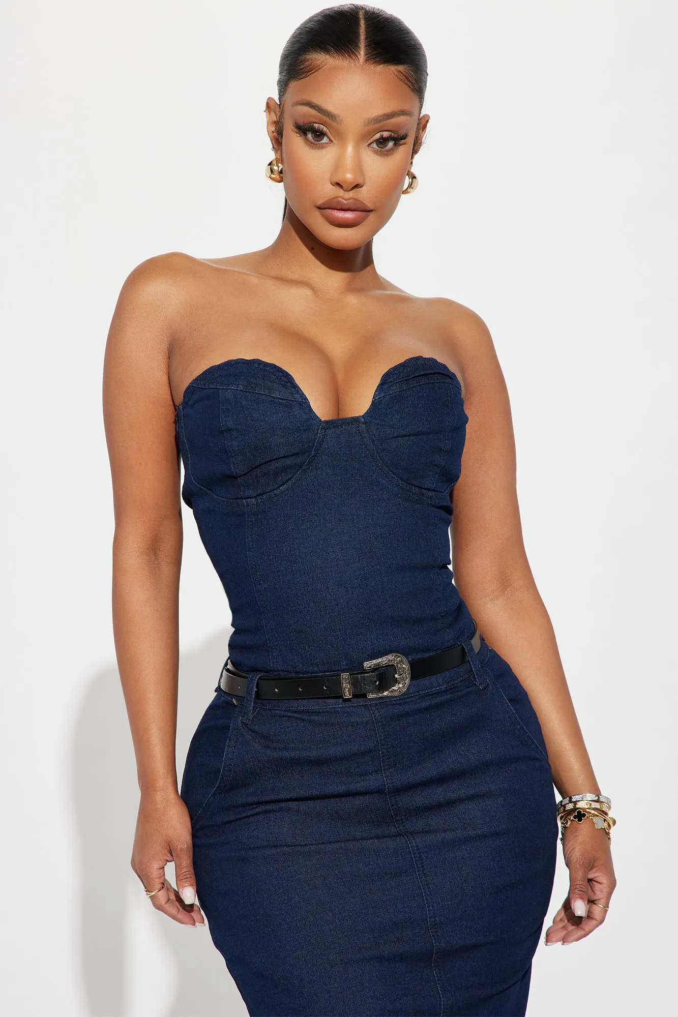 All In Denim Maxi Dress - Dark Wash