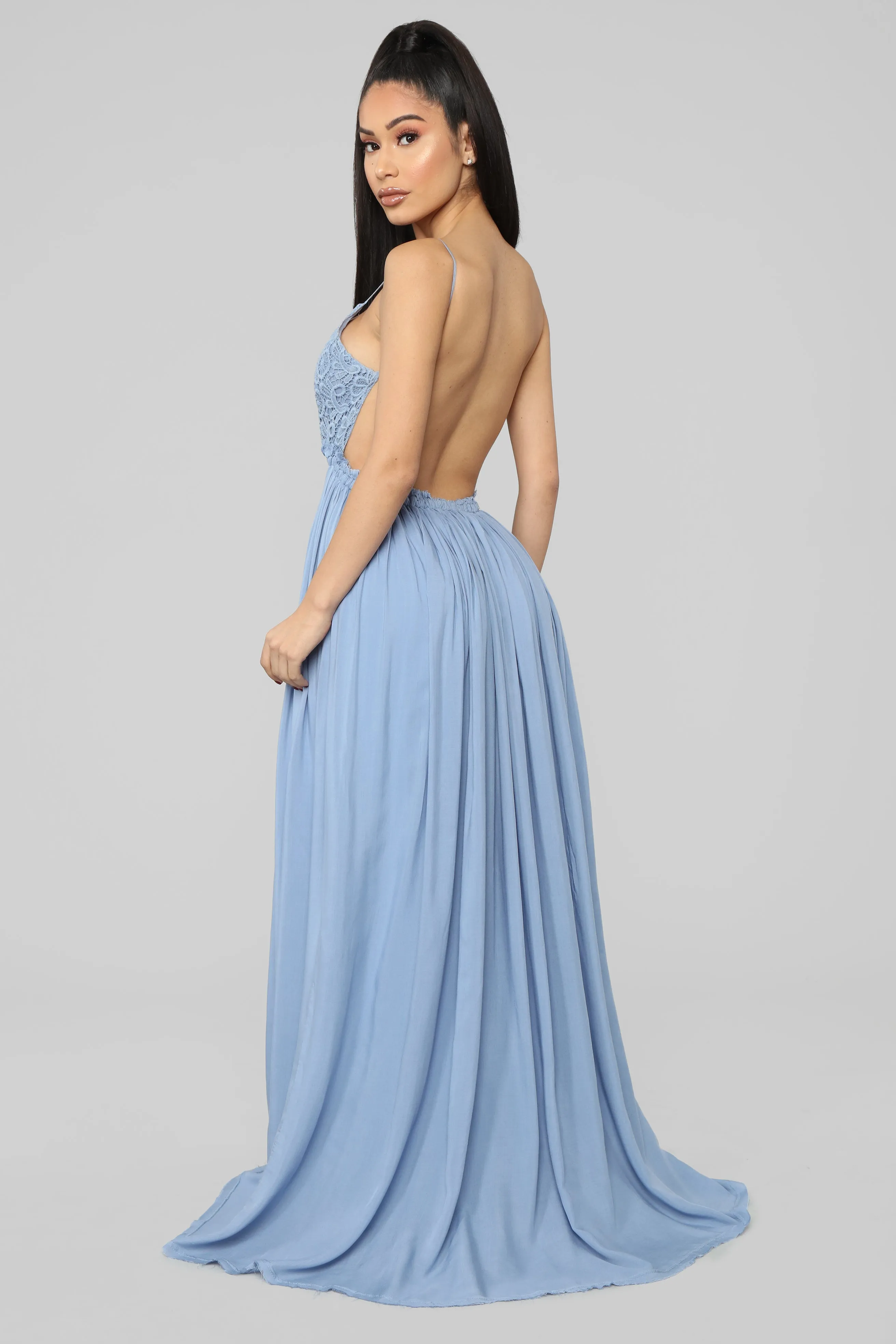 Ancient Rome Dress - Denim Blue