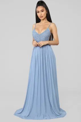 Ancient Rome Dress - Denim Blue