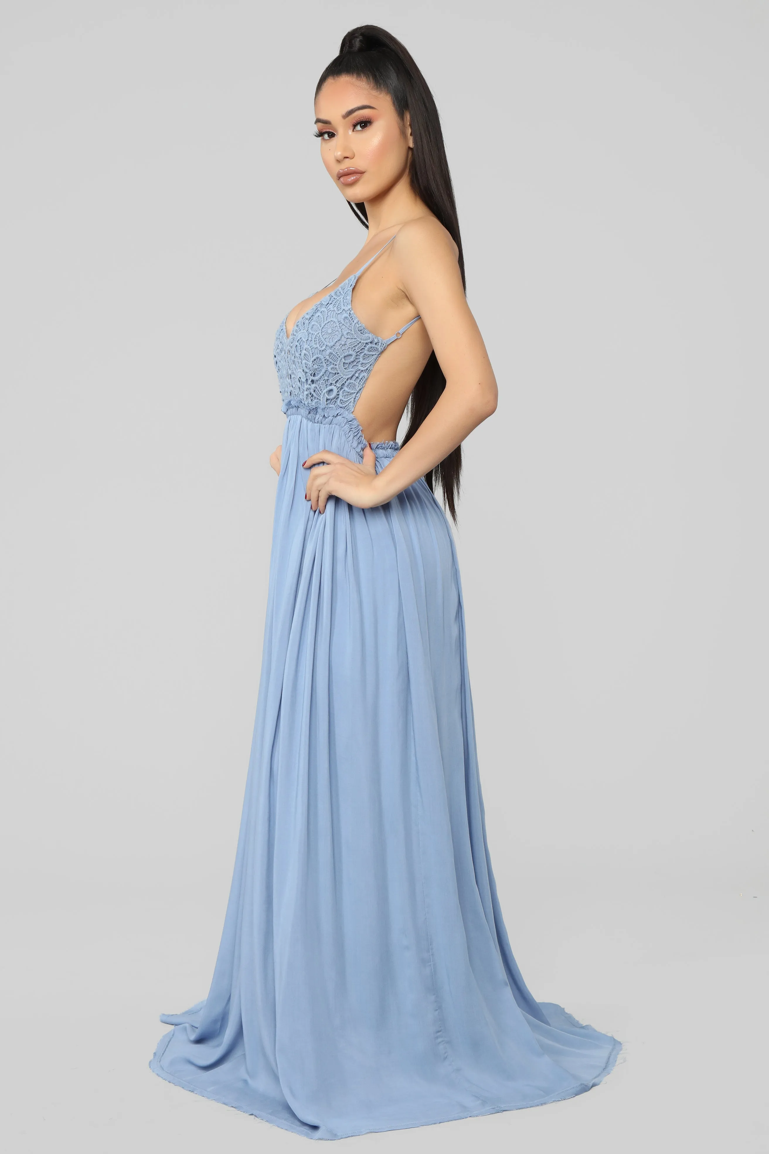 Ancient Rome Dress - Denim Blue