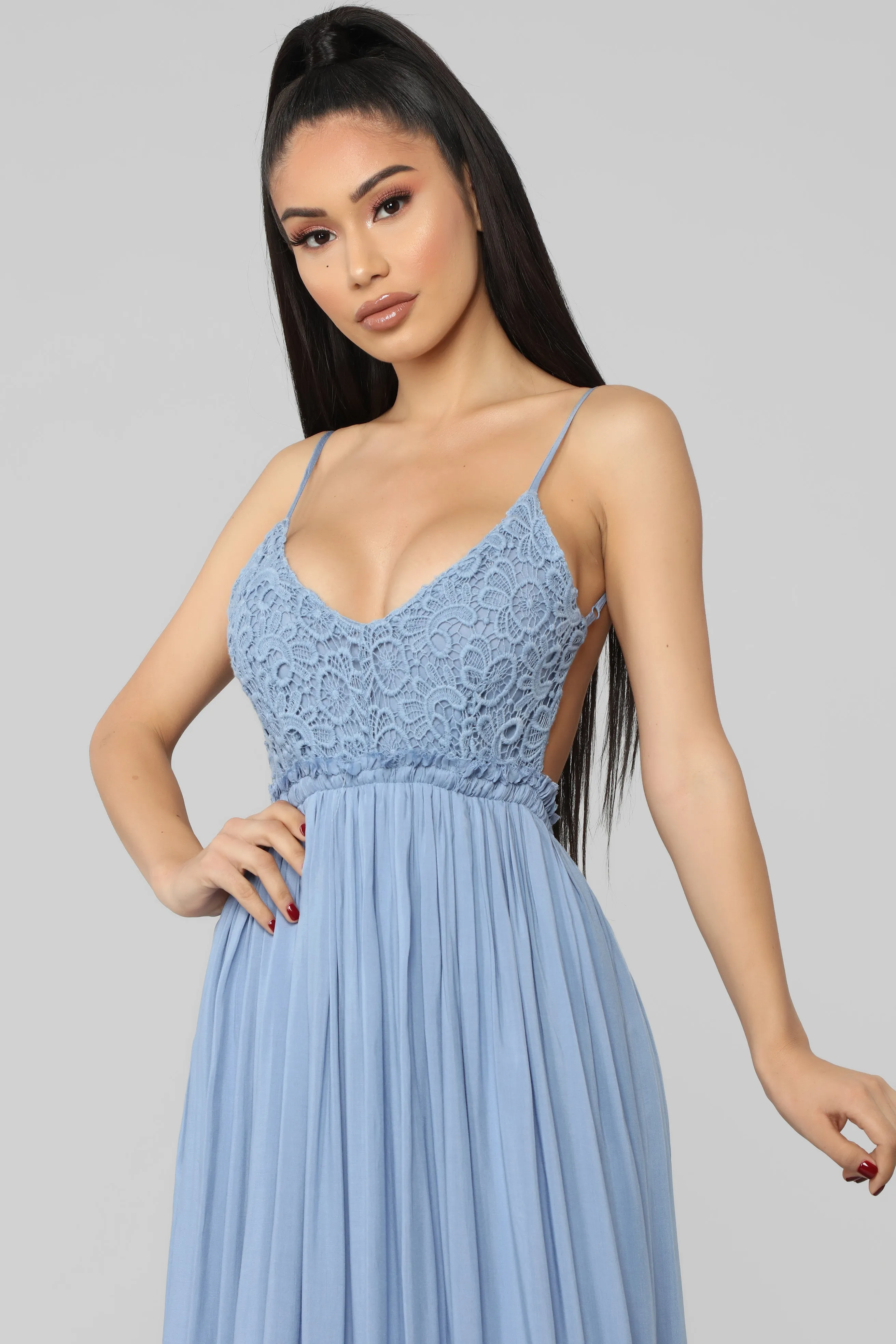 Ancient Rome Dress - Denim Blue