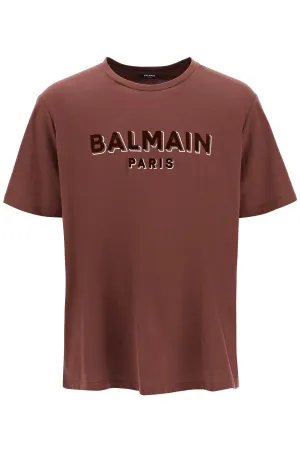 Balmain flocked logo t-shirt Balmain flocked logo t-shirt