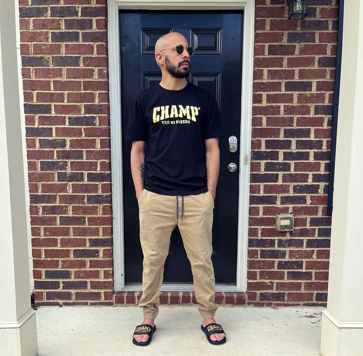 Black and Gold Crew Neck T-Shirt