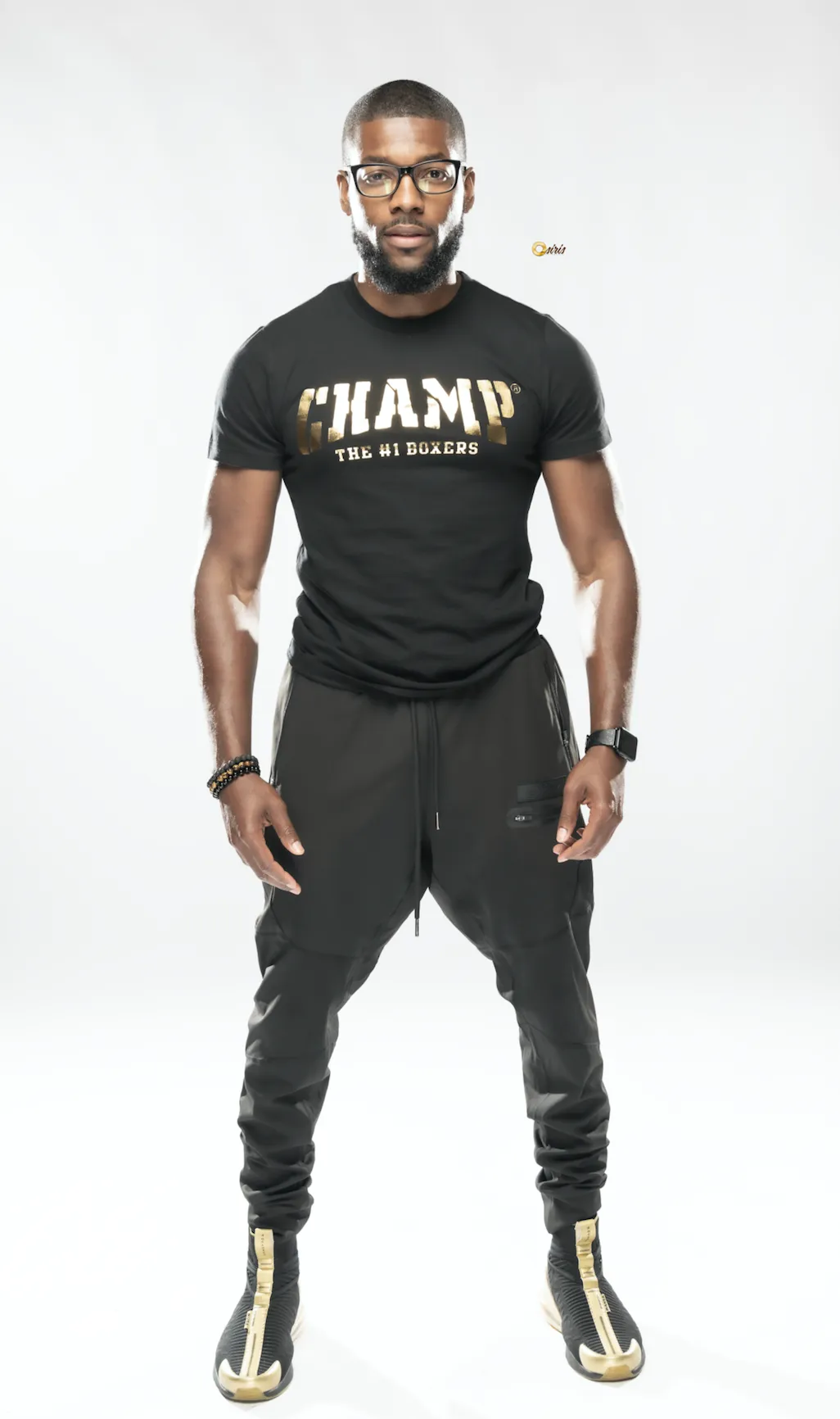 Black and Gold Crew Neck T-Shirt
