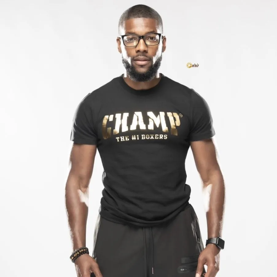 Black and Gold Crew Neck T-Shirt