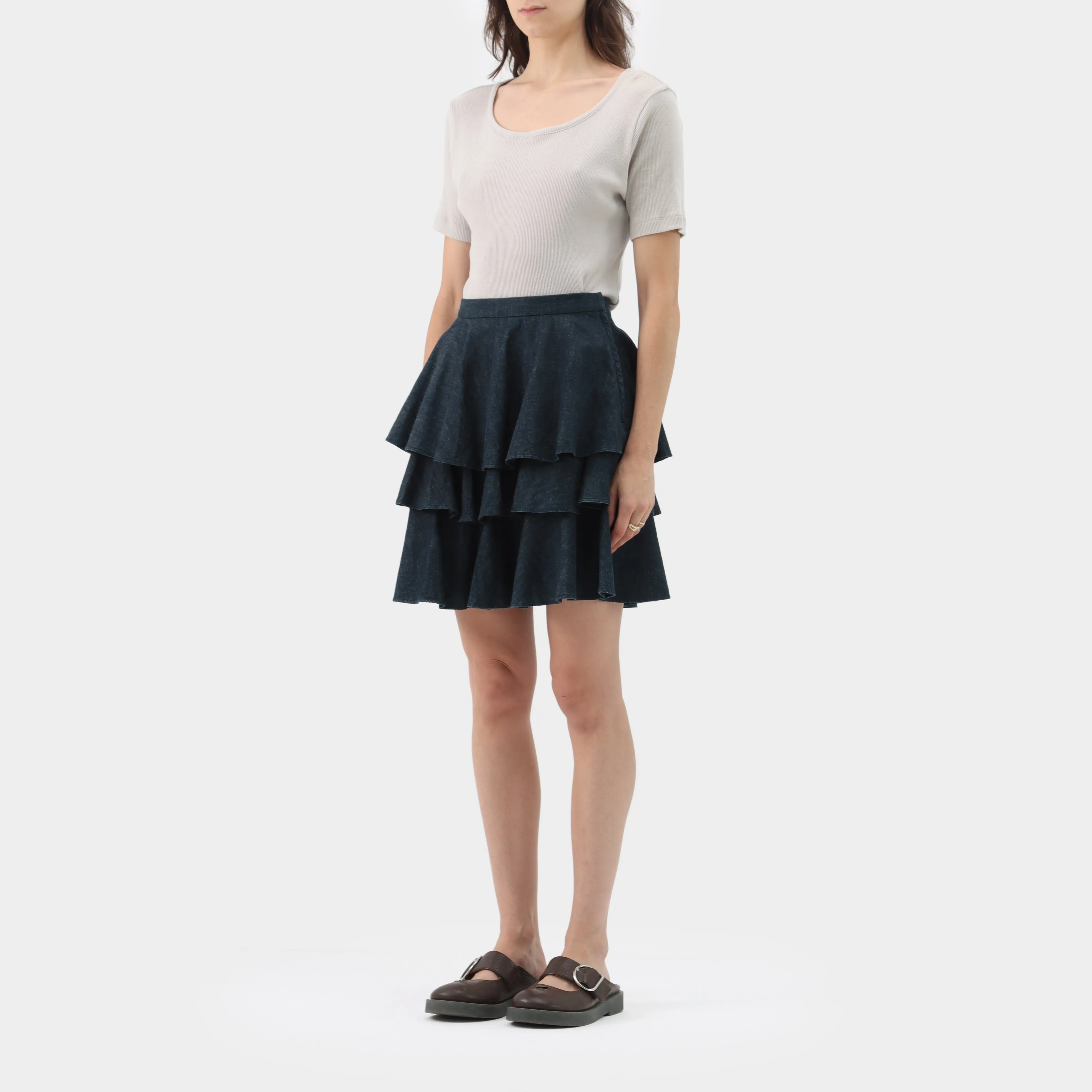 Comme des Garcons SHIRT Denim Ruffle Skirt