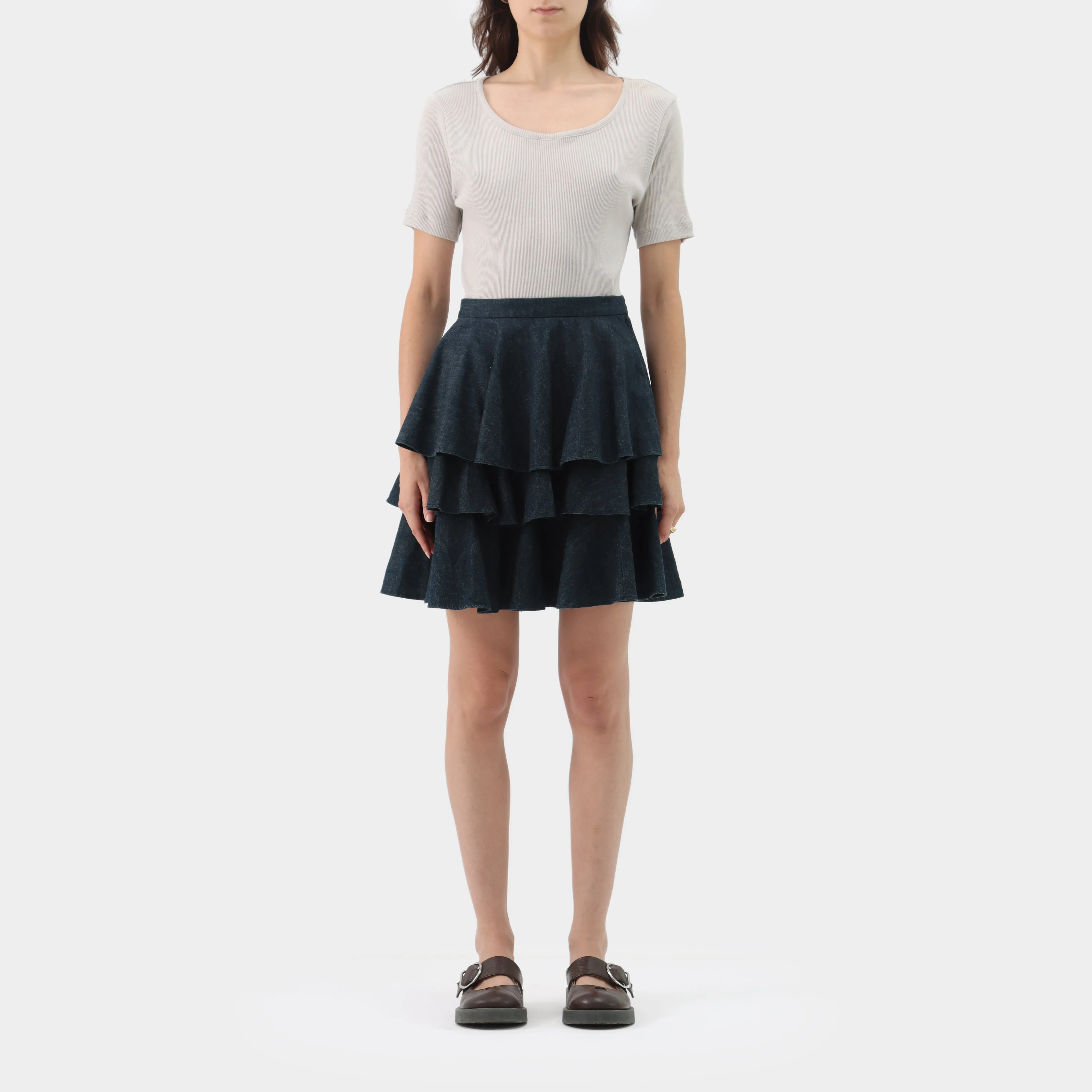 Comme des Garcons SHIRT Denim Ruffle Skirt
