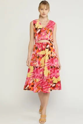 Faux Two-Piece Midi Dress