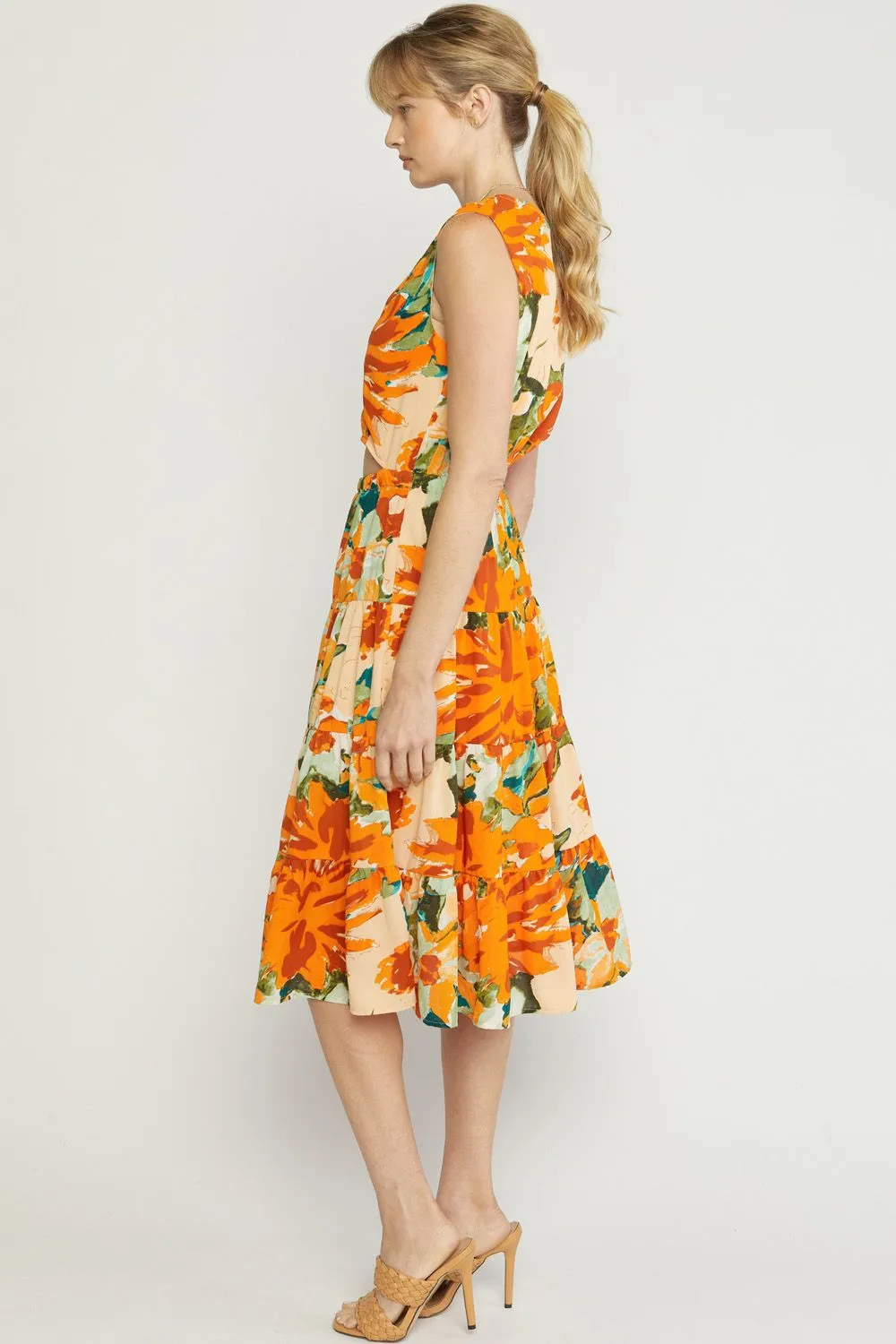 Faux Two-Piece Midi Dress