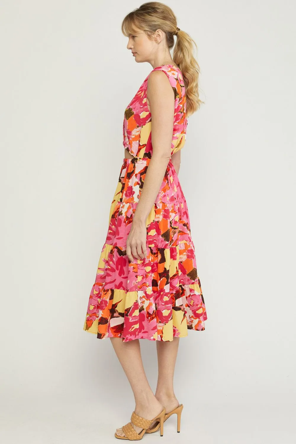 Faux Two-Piece Midi Dress