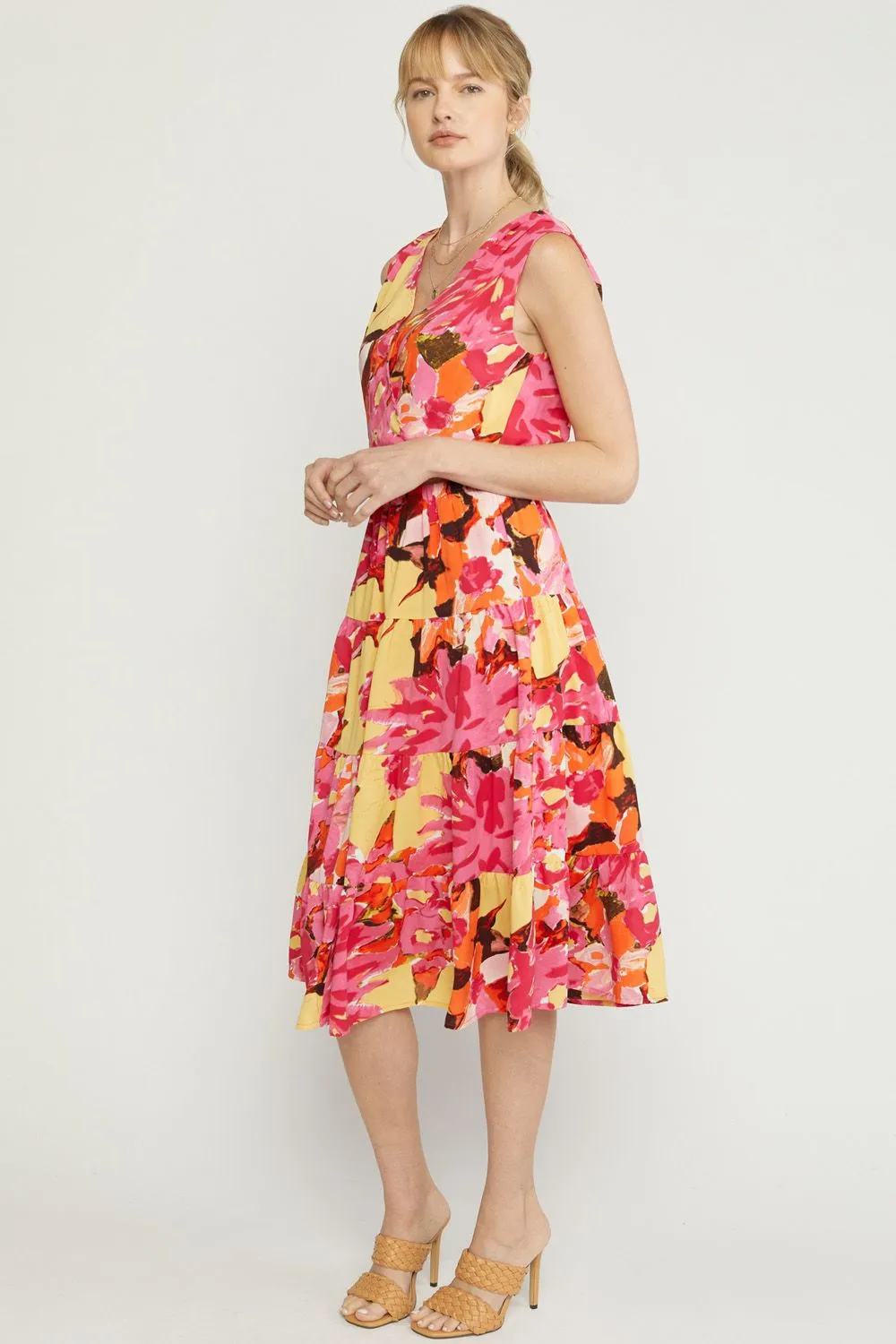 Faux Two-Piece Midi Dress