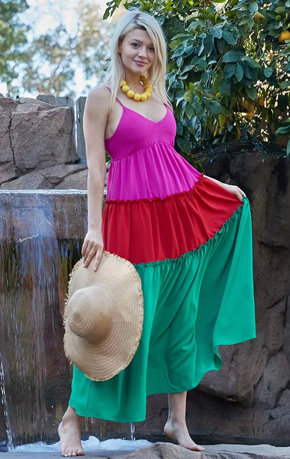 Lankin Multi Color Tiered Maxi Dress *FINAL SALE*