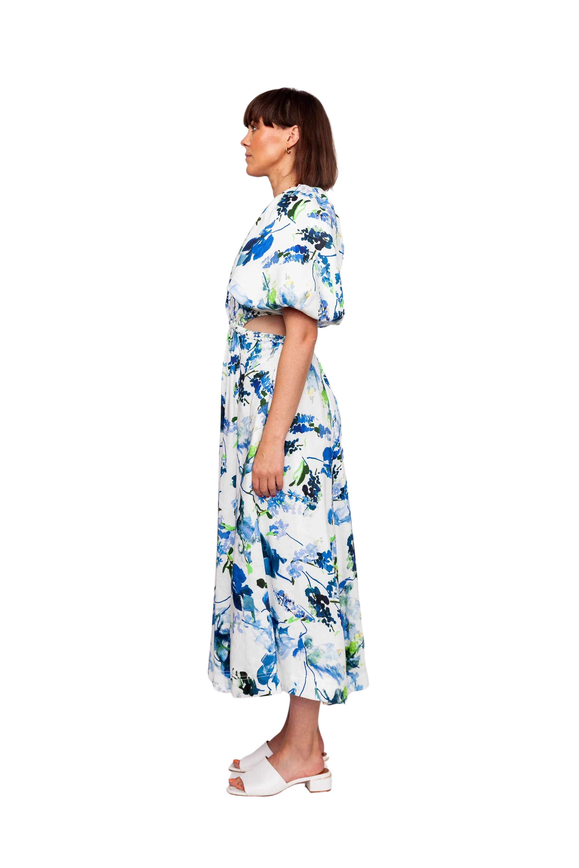 Lavenders Capucine Puff Sleeve Midi Dress
