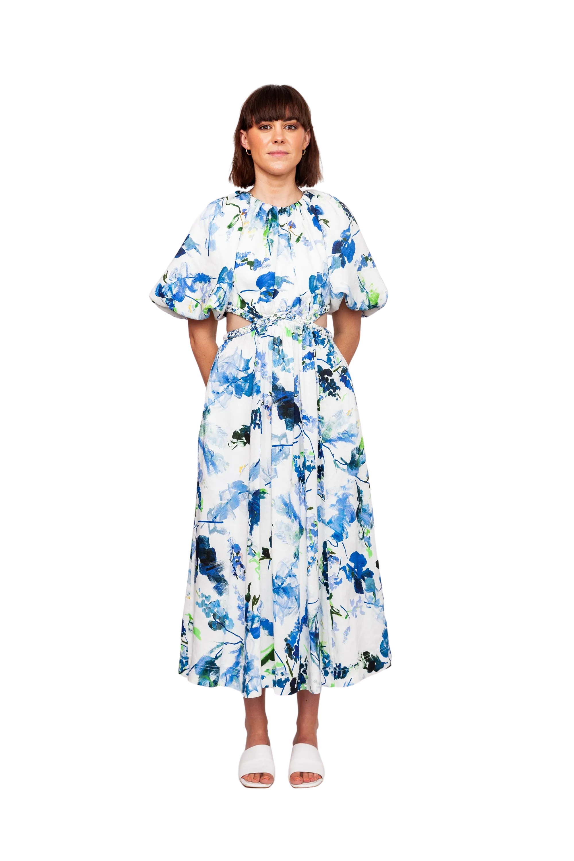 Lavenders Capucine Puff Sleeve Midi Dress