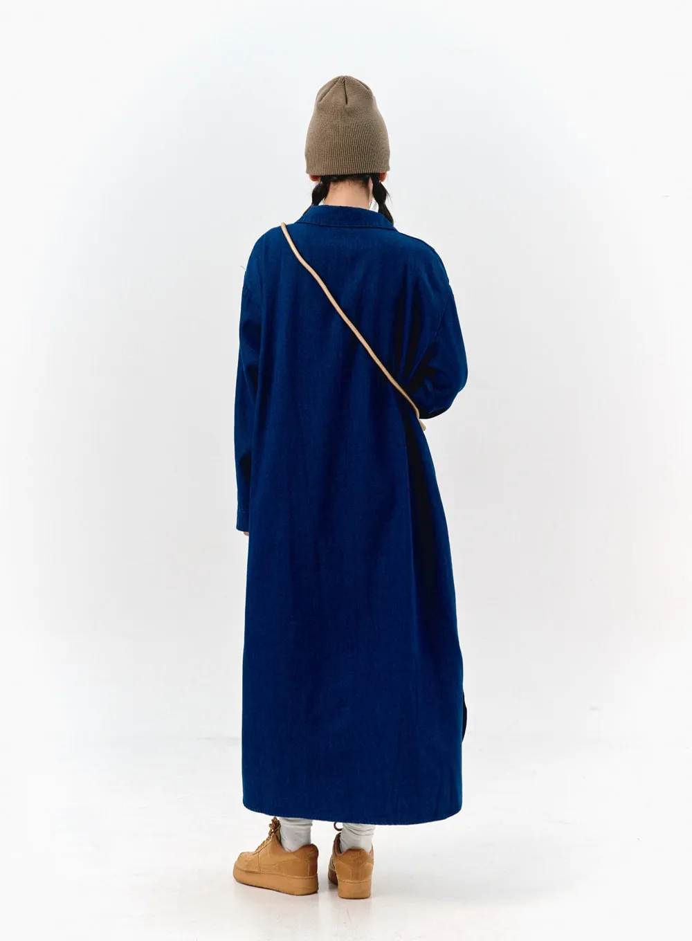 Loose Fit Maxi Denim Dress IS304