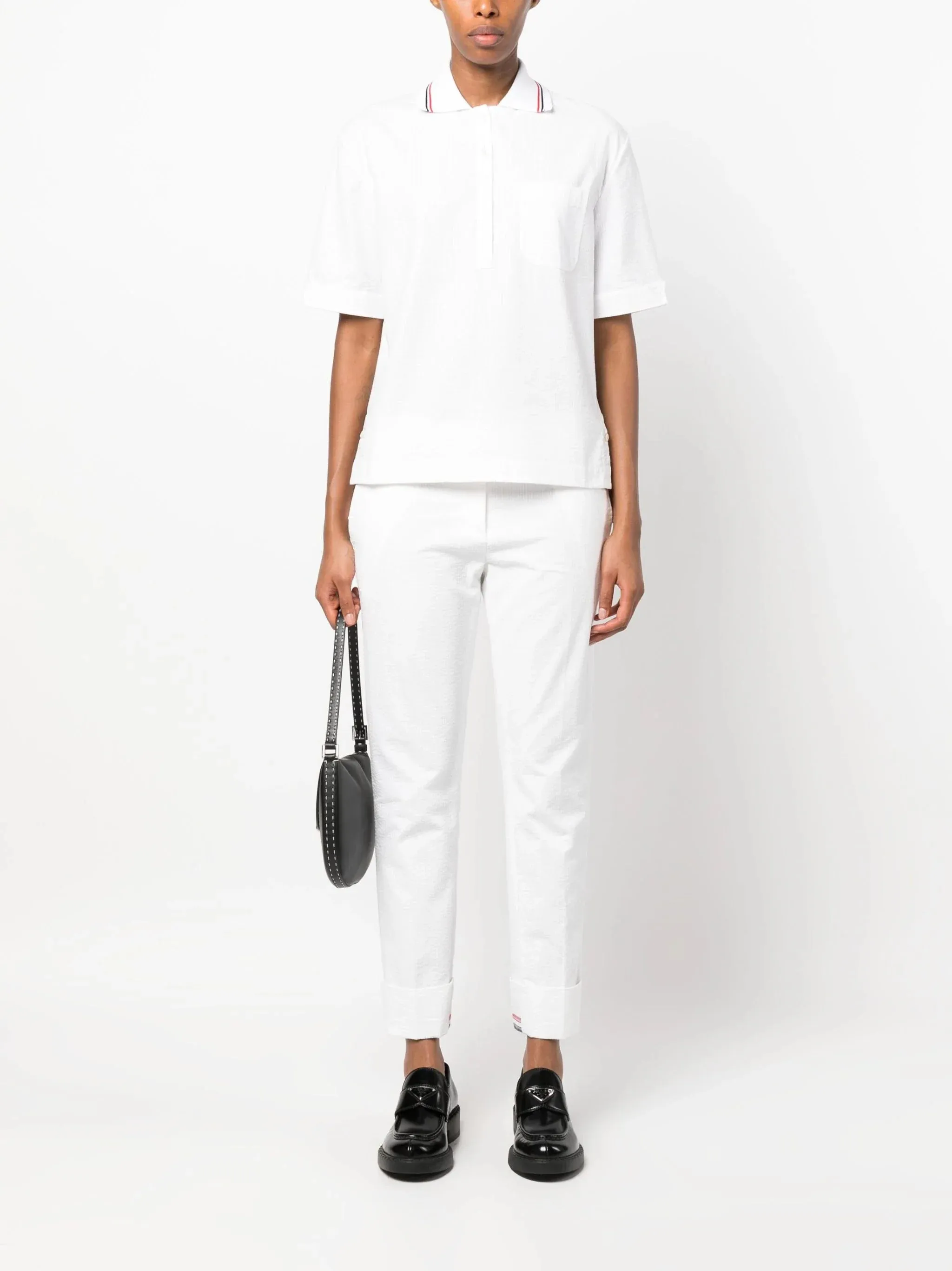 Polo Shirt With Knit Collar