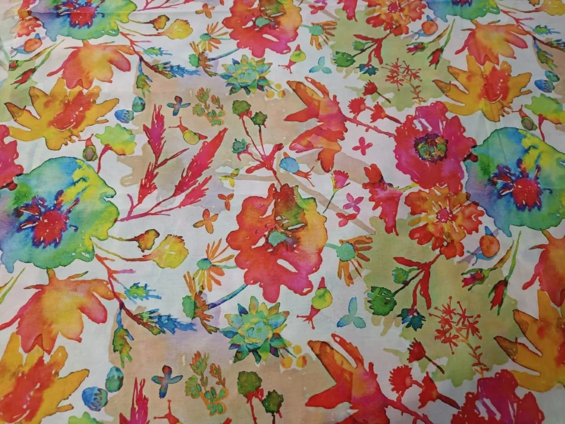 polyester digital floral print 58" wide