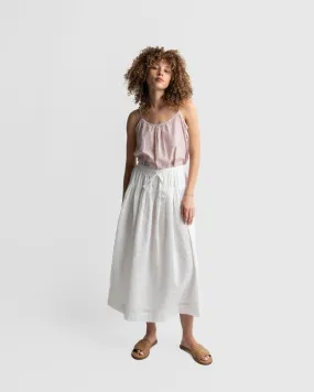 Pure white midi skirt