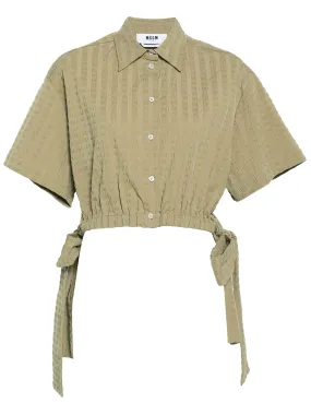 Seersucker Cropped Shirt