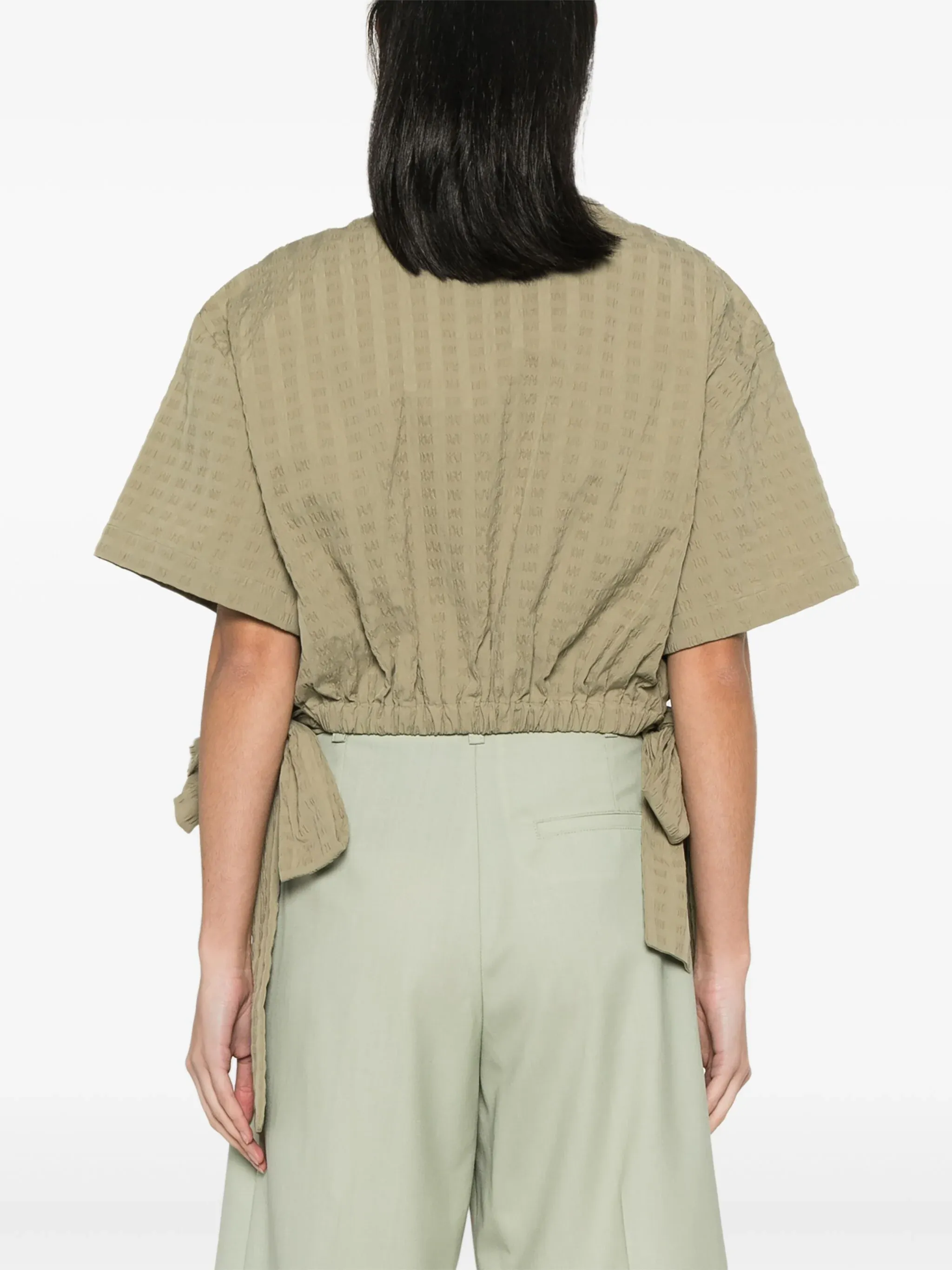 Seersucker Cropped Shirt