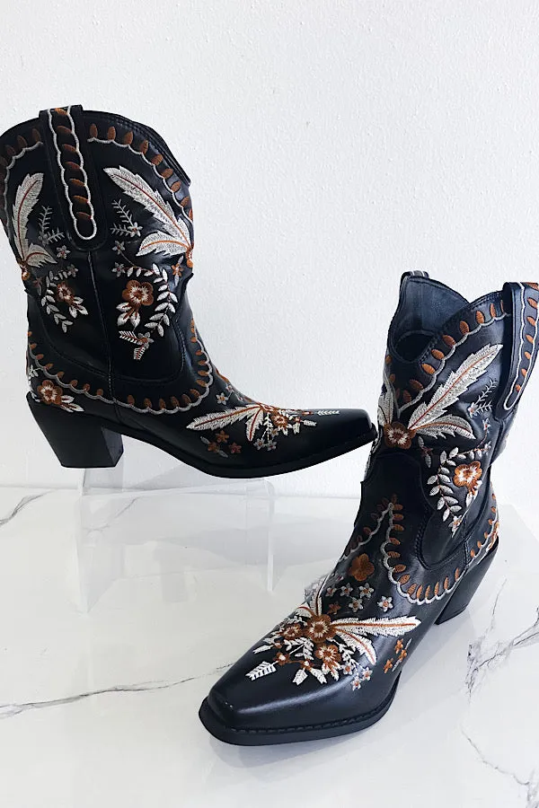 Shania Black Western Boots-Size 6 only