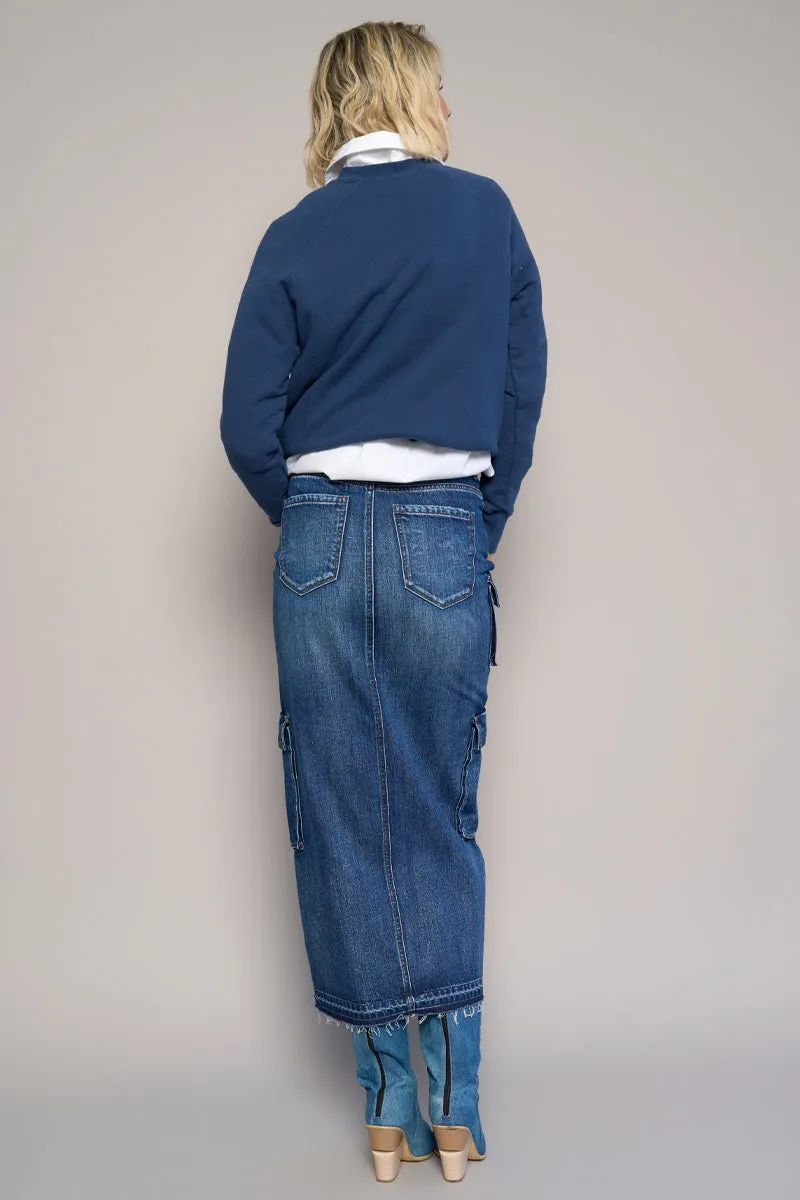 Sunday Calm Cargo Pocket Long Skirt