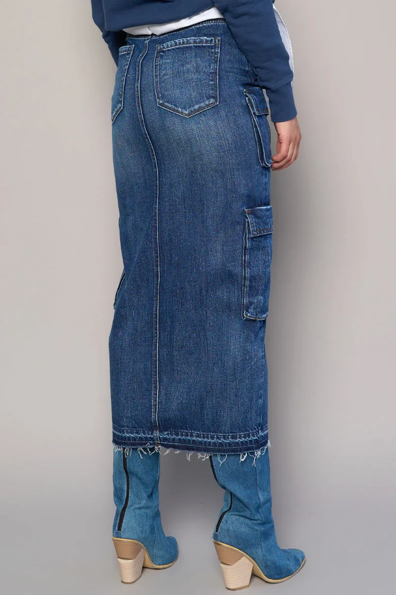 Sunday Calm Cargo Pocket Long Skirt