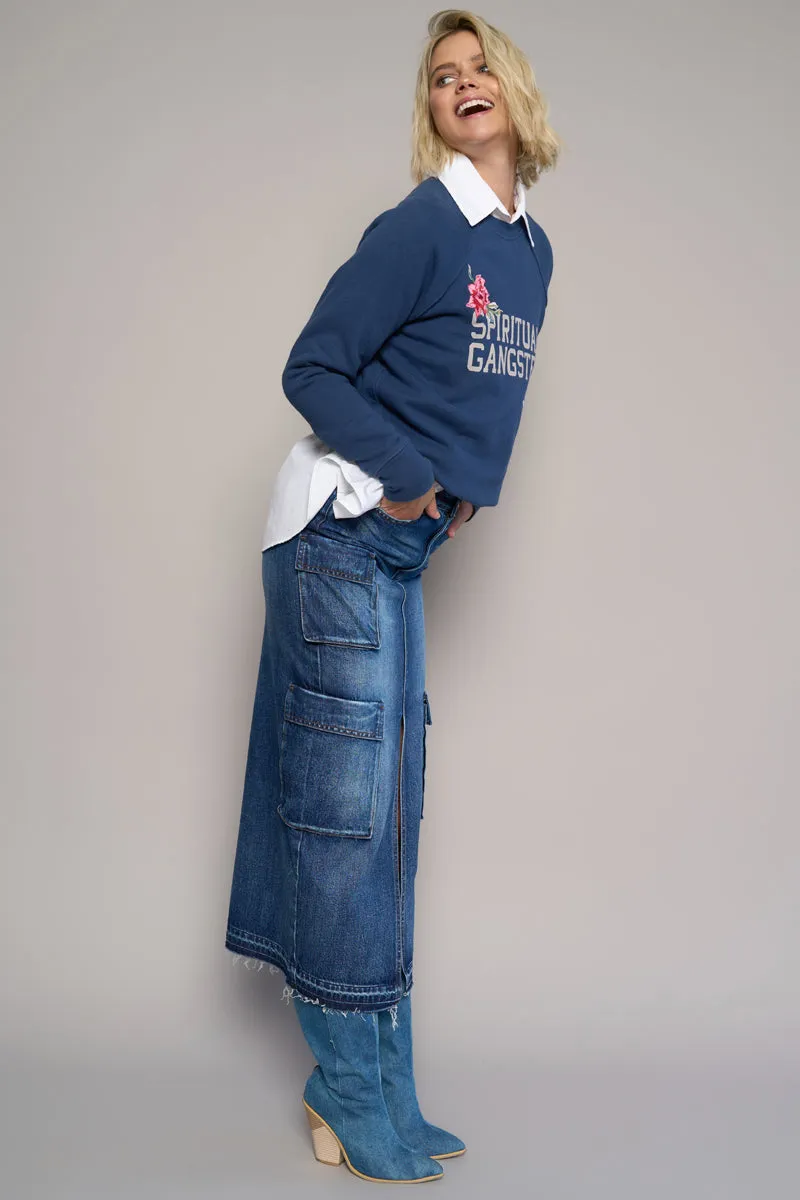 Sunday Calm Cargo Pocket Long Skirt
