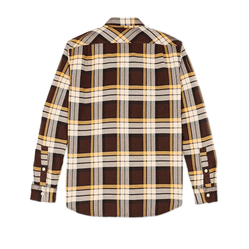 VINTAGE FLANNEL WORK SHIRT - Brown / Yellow / Multi Plaid