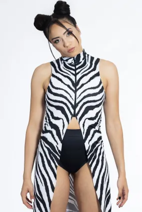 Zebra Sleeveless Cut Out Maxi Dress